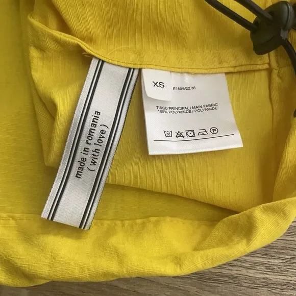 Ami Alexandre Mattiussi 1/4 Zip Ripstop Hooded Windbreaker Men Yellow Designer - Picture 5 of 8